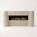 Limestone electric fireplace in Moonlight Beige Limestone - Image 4