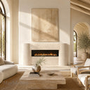 Limestone electric fireplace in Moonlight Beige Limestone - Image 3