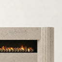 Limestone electric fireplace in Moonlight Beige Limestone - Image 6