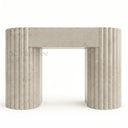 Modern limestone fireplace in Moonlight Beige Limestone - Image 4