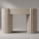 Modern limestone fireplace in Moonlight Beige Limestone - Image 2