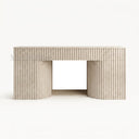 Limestone electric fireplace in Moonlight Beige Limestone - Image 3
