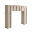 Modern limestone fireplace in Moonlight Beige Limestone - Image 4