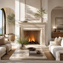 Limestone fireplace surround in Moonlight Beige Limestone - Image 1