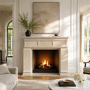 Ivory Marble fireplace in Crema Marfil Premium - Image 1