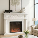 Fireplace With White Marble 47" Tall