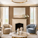 Ivory Marfil Marble fireplace in Crema Marfil Premium - Image 3