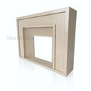 Modern Marble fireplace for sale in Crema Marfil Premium - Image 5