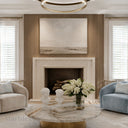 Marble fireplace for sale in Crema Marfil Premium - Image 1