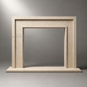 Marble fireplace for sale in Crema Marfil Premium - Image 2