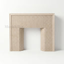 Modern Marble fireplace mantel in Crema Marfil Premium - Image 4
