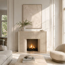 Modern Marble fireplace mantel in Crema Marfil Premium - Image 3