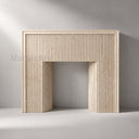 Modern Marble fireplace mantel in Crema Marfil Premium - Image 2