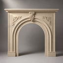 French Marble fireplace mantel in Crema Marfil Premium - Image 2
