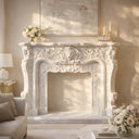 Large Marble Fireplace Surround 61" Tall