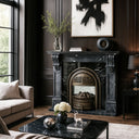 Marble Mantel Contemporary White Fireplace Surround 53" Tall