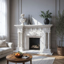 Marble Mantel Classical White Fireplace 59" Tall