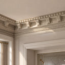 marble crown moulding in Pearl Linen limestone - Image 4