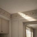marble crown moulding in Pearl Linen limestone - Image 4