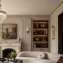 marble crown moulding in Pearl Linen limestone - Image 2