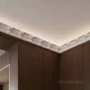 marble cornice in Li River White Marble - Image 3