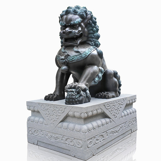 Guardian lion Life size food dog statue made of bronze