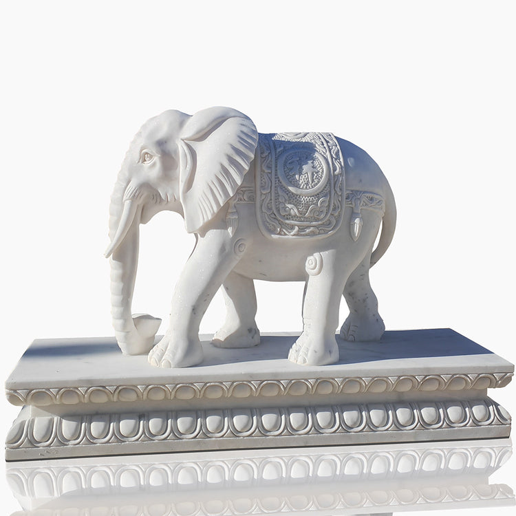 White marble elephant life-size customization 