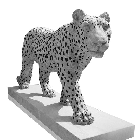 Life size large marble leopard statue