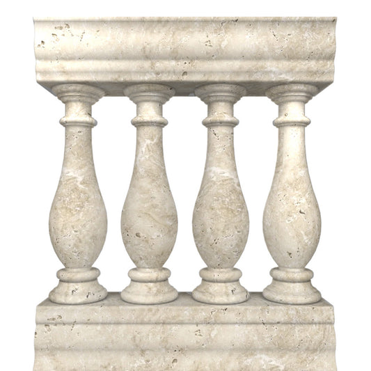 Beige Travertine Outdoor Railing For Stone Steps