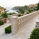 Stone railings for stone steps in Beige travertine - Image 2