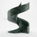 Marble Curved Staircase in Dark Green Marble - Image 1