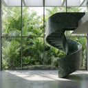 Marble stairs in Dark Green Marble - Image 4