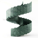 Marble Helical Staircase in Dark Green Marble - Image 1