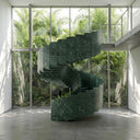 Marble Helical Staircase in Dark Green Marble - Image 2