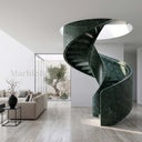Marble Curved Staircase in Dark Green Marble - Image 3