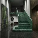 Marble stairs in Dark Green Marble - Image 3