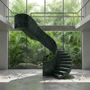 Marble Helical Staircase in Dark Green Marble - Image 2