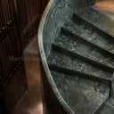 Marble Helical Staircase in Dark Green Marble - Image 3