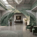 Marble Curved Staircase in Dark Green Marble - Image 2