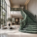 Marble stairs in Dark Green Marble - Image 2
