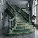 Marble stairs in Dark Green Marble - Image 3