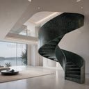 Marble Helical Staircase in Dark Green Marble - Image 4
