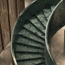 Marble Helical Staircase in Dark Green Marble - Image 3