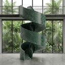 Marble Curved Staircase in Dark Green Marble - Image 2