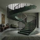 Marble stairs in Dark Green Marble - Image 2