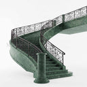 Curved Marble stairs in Dark Green Marble - Image 1
