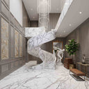 Marble Helical Staircase in Calacatta White Marble - Image 2