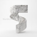 Marble Curved Staircase in Calacatta White Marble - Image 1