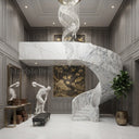 Marble stairs in Calacatta White Marble - Image 2