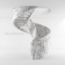 Marble Helical Staircase in Calacatta White Marble - Image 1